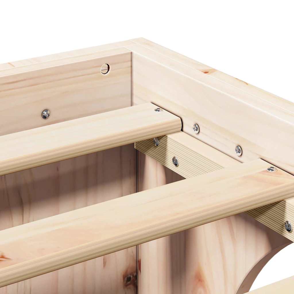 Bed Frame Natural 200 x 200 cm Solid Pine Wood