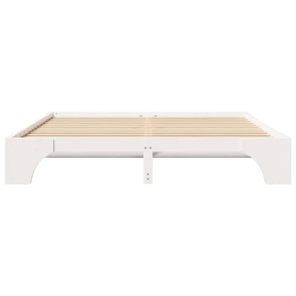 Bed Frame White 200 x 200 cm Solid Pine Wood