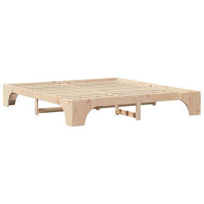 Bed Frame Natural 180 x 200 cm Solid Pine Wood