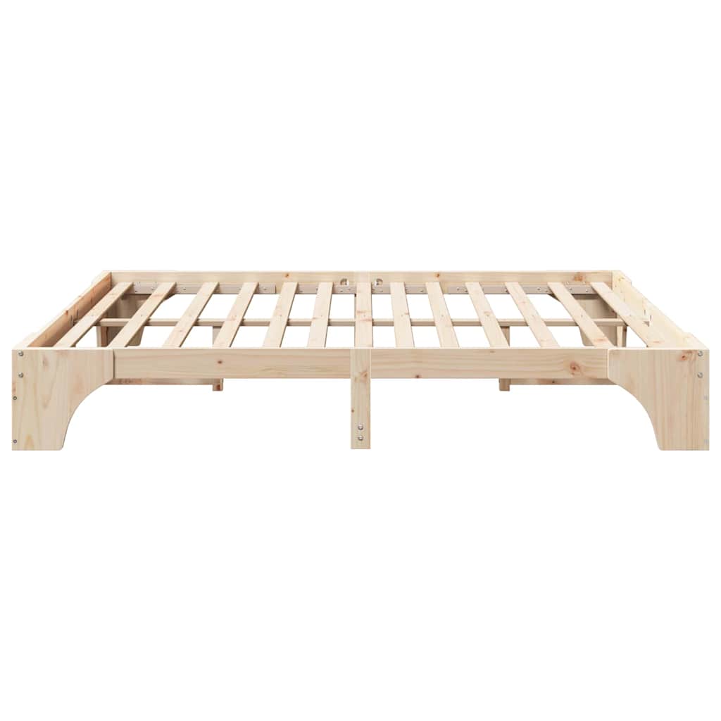 Bed Frame Natural 180 x 200 cm Solid Pine Wood