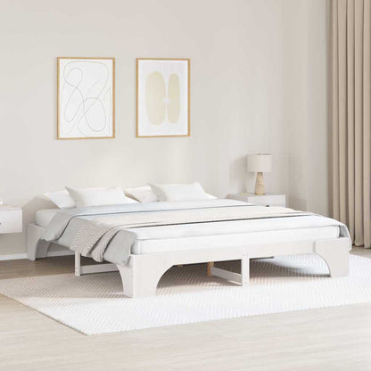 Bed Frame White 180 x 200 cm Solid Pine Wood
