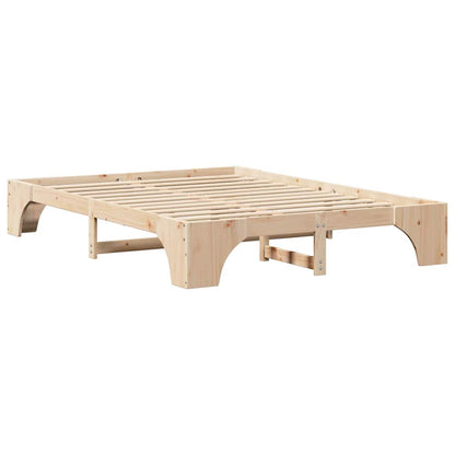 Bed Frame Natural 160 x 200 cm Solid Pine Wood