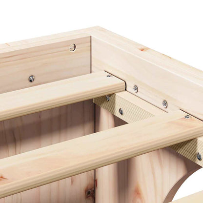 Bed Frame Natural 150 x 200 cm Solid Pine Wood