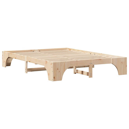 Bed Frame Natural 150 x 200 cm Solid Pine Wood