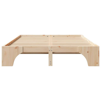 Bed Frame Natural 150 x 200 cm Solid Pine Wood