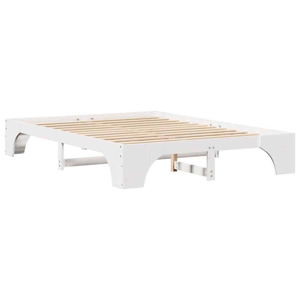 Bed Frame White 150 x 200 cm Solid Pine Wood