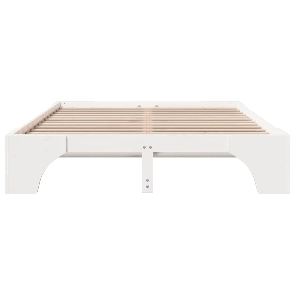 Bed Frame White 150 x 200 cm Solid Pine Wood