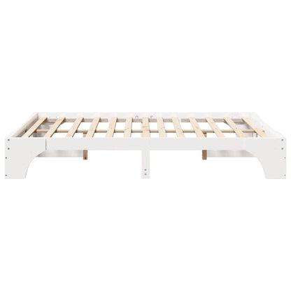 Bed Frame White 150 x 200 cm Solid Pine Wood