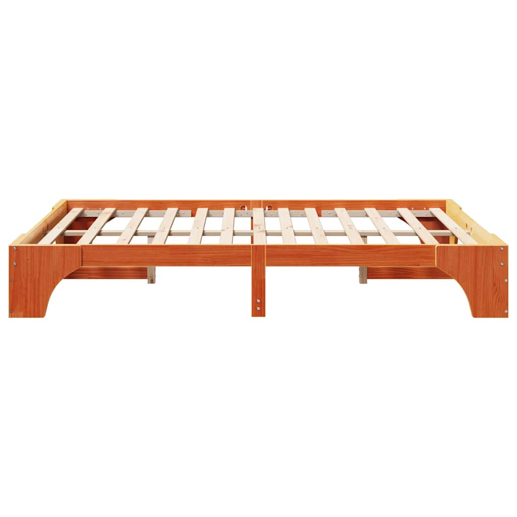 Bed Frame Wax Brown 150 x 200 cm Solid Pine Wood