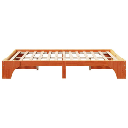 Bed Frame Wax Brown 150 x 200 cm Solid Pine Wood