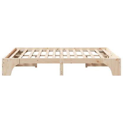Bed Frame Natural 140 x 200 cm Solid Pine Wood