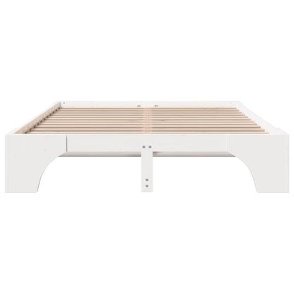 Bed Frame White 140 x 200 cm Solid Pine Wood