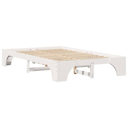 Bed Frame White 120 x 200 cm Solid Pine Wood