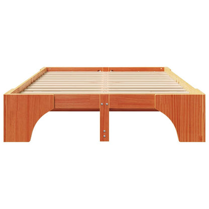 Bed Frame Wax Brown 120 x 200 cm Solid Pine Wood