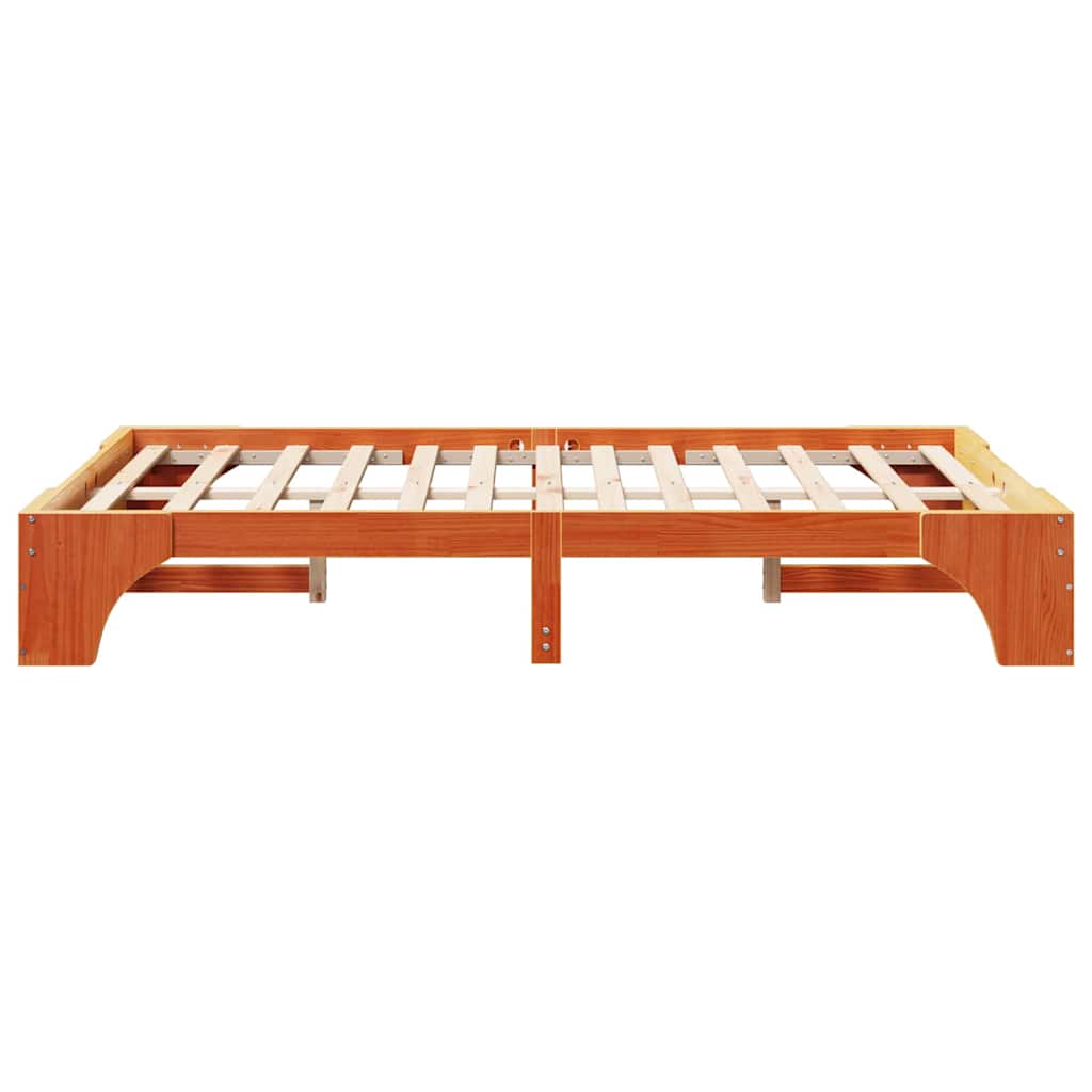 Bed Frame Wax Brown 120 x 200 cm Solid Pine Wood
