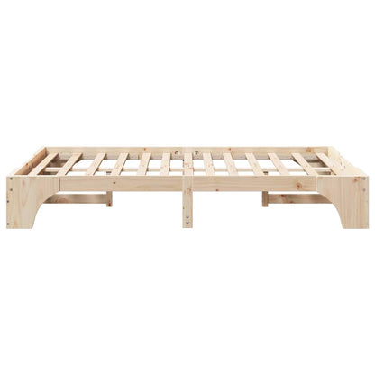 Bed Frame Natural 140 x 190 cm Solid Pine Wood