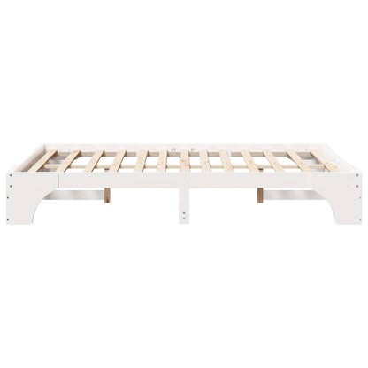 Bed Frame White 135 x 190 cm Solid Pine Wood