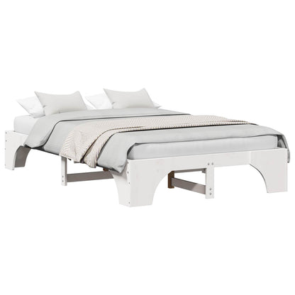 Bed Frame White 120 x 190 cm Solid Pine Wood