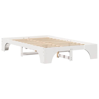 Bed Frame White 120 x 190 cm Solid Pine Wood