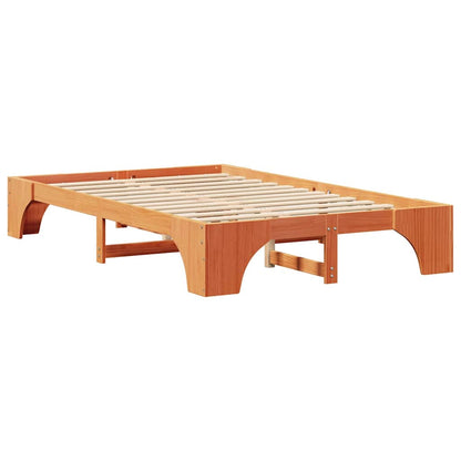 Bed Frame Wax Brown 120 x 190 cm Solid Pine Wood