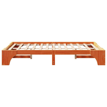 Bed Frame Wax Brown 120 x 190 cm Solid Pine Wood