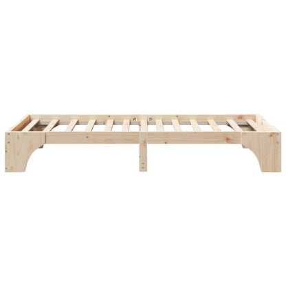 Bed Frame Natural 100 x 200 cm Solid Pine Wood