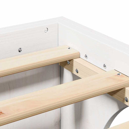 Bed Frame White 90 x 200 cm Solid Pine Wood