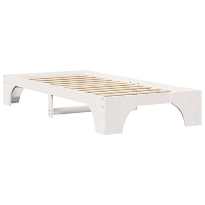 Bed Frame White 90 x 200 cm Solid Pine Wood