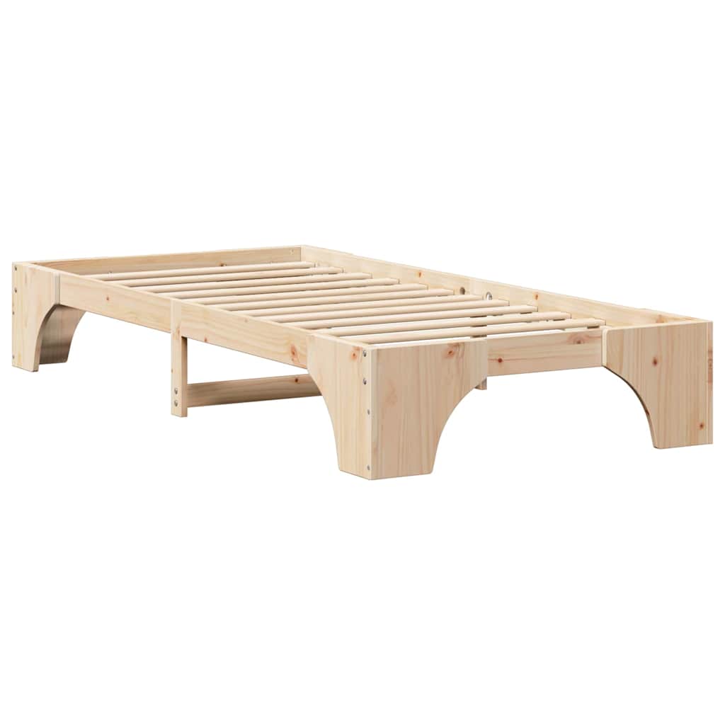 Bed Frame Natural 80 x 200 cm Solid Pine Wood