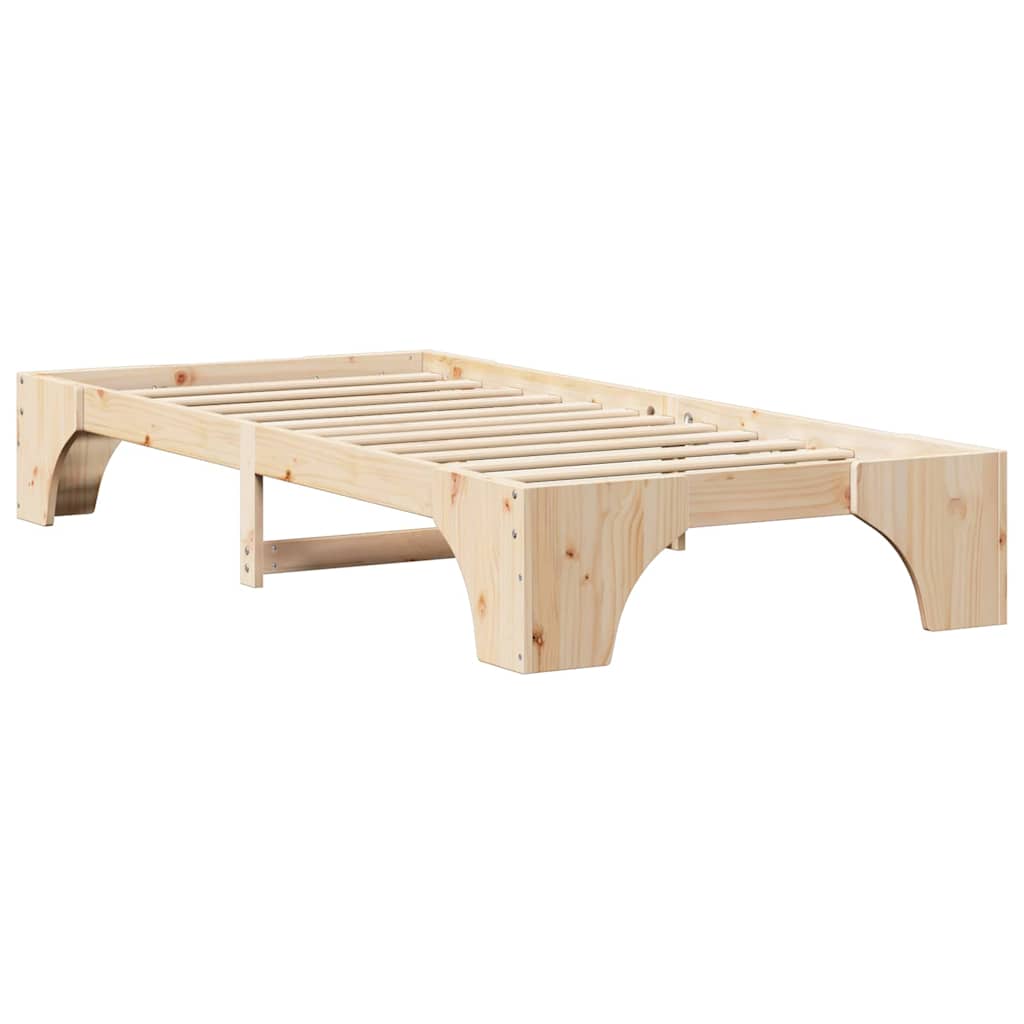 Bed Frame Natural 80 x 200 cm Solid Pine Wood