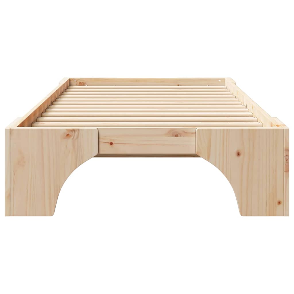 Bed Frame Natural 80 x 200 cm Solid Pine Wood