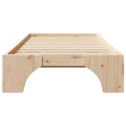 Bed Frame Natural 90 x 190 cm Solid Pine Wood