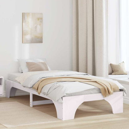 Bed Frame White 90 x 190 cm Solid Pine Wood