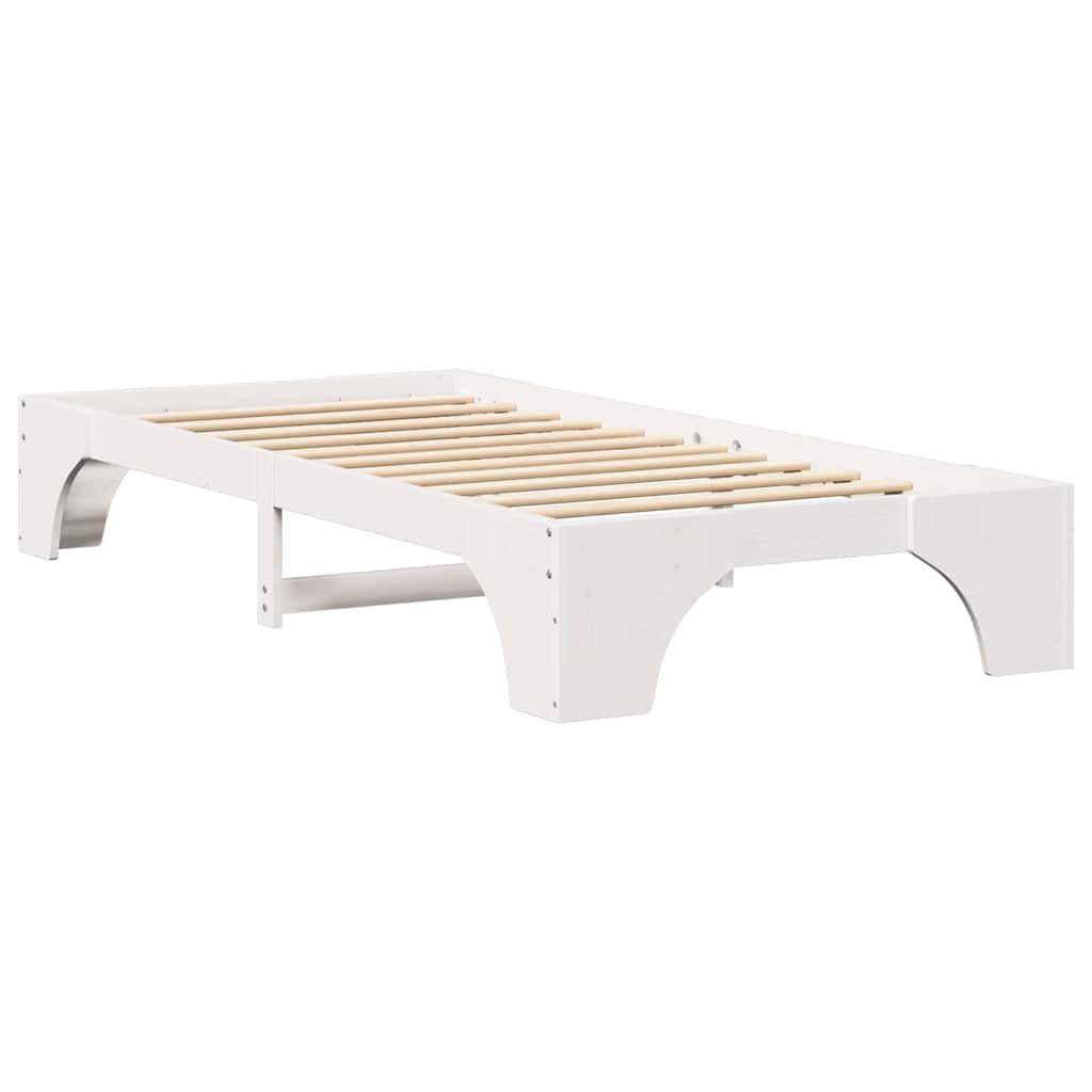 Bed Frame White 90 x 190 cm Solid Pine Wood