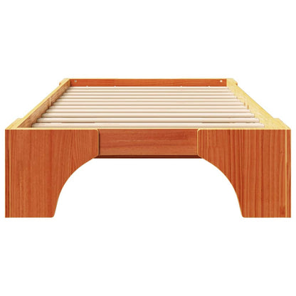 Bed Frame Wax Brown 90 x 190 cm Solid Pine Wood