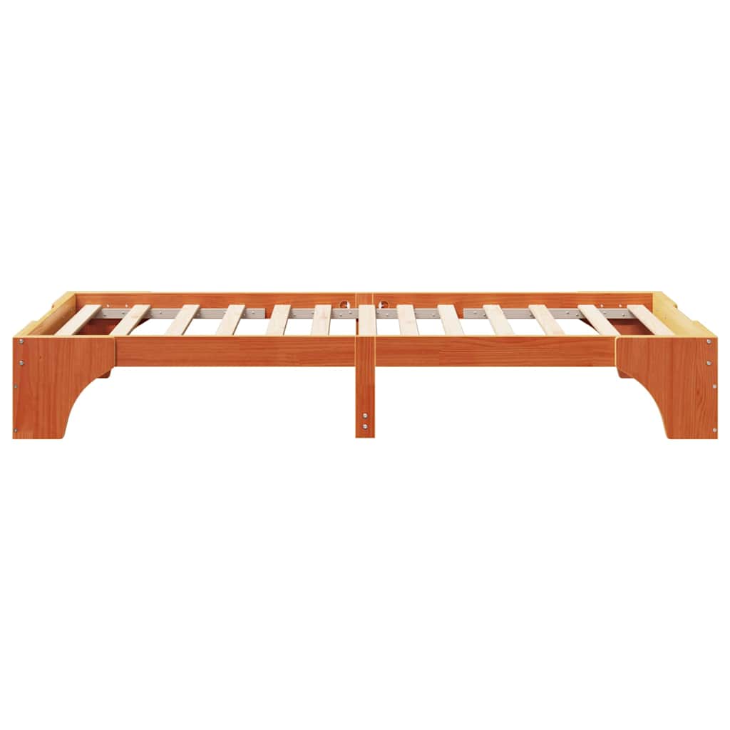 Bed Frame Wax Brown 90 x 190 cm Solid Pine Wood