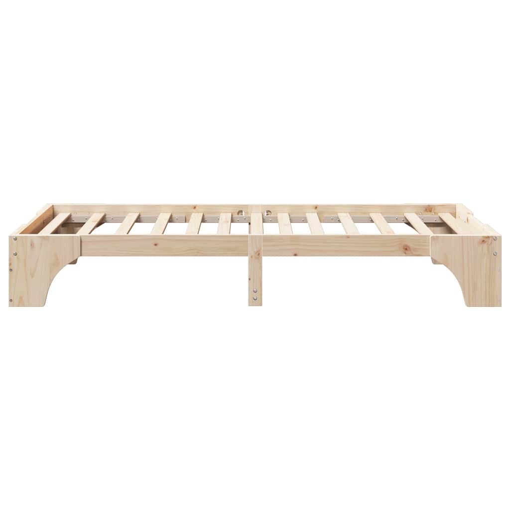 Bed Frame Natural 75 x 190 cm Solid Pine Wood
