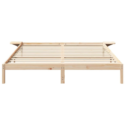 Bed Frame Natural 200 x 200 cm Solid Pine Wood