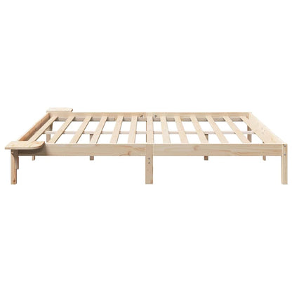 Bed Frame Natural 200 x 200 cm Solid Pine Wood