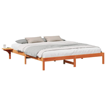 Bed Frame Wax Brown 180 x 200 cm Solid Pine Wood