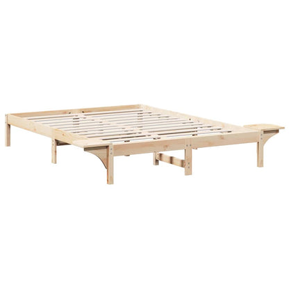Bed Frame Natural 160 x 200 cm Solid Pine Wood