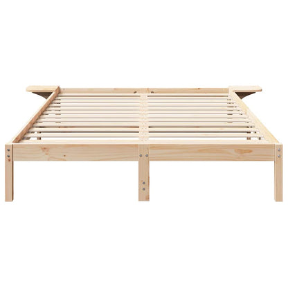 Bed Frame Natural 160 x 200 cm Solid Pine Wood