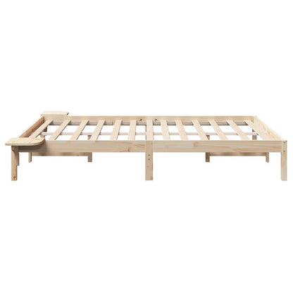 Bed Frame Natural 160 x 200 cm Solid Pine Wood