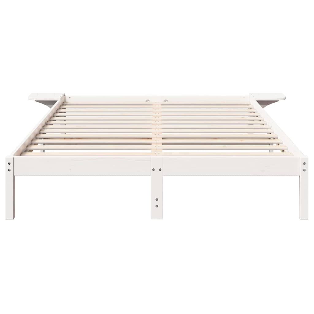 Bed Frame White 160 x 200 cm Solid Pine Wood