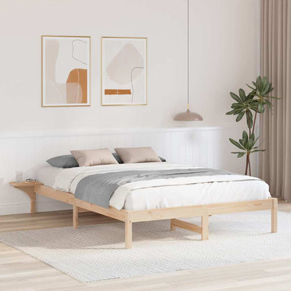 Bed Frame Natural 150 x 200 cm Solid Pine Wood