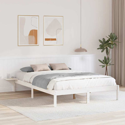 Bed Frame White 150 x 200 cm Solid Pine Wood