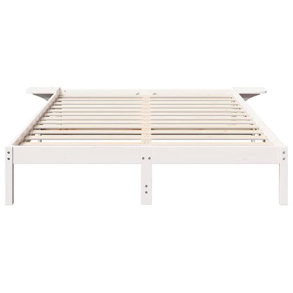 Bed Frame White 150 x 200 cm Solid Pine Wood