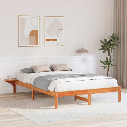Bed Frame Wax Brown 150 x 200 cm Solid Pine Wood