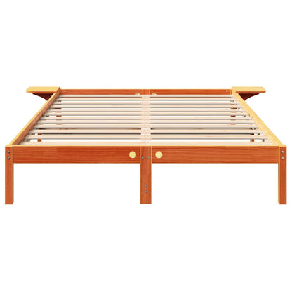 Bed Frame Wax Brown 150 x 200 cm Solid Pine Wood