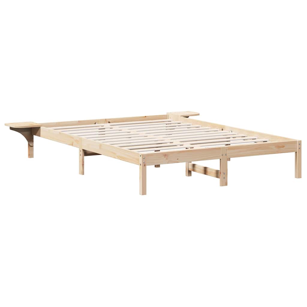 Bed Frame Natural 140 x 200 cm Solid Pine Wood